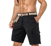 Men's Workwear Trousers Retro Cargo Shorts Trousers Stretchy Regular Drawstring Cuffed Waist Combat Work Leisure Elastic Tracksuits Jogger Outdoor Climbing Military Trekking Camping Pants Pockets