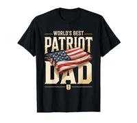 Men's World's Best Patriot Dad American Flag Value Graphic T-Shirt