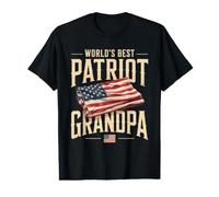 Men's World's Best Patriot Grandpa Grandfather American Value Graphic T-Shirt