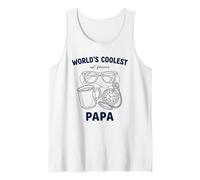 Mens World's Coolest Papa Line Art est. Forever Tank Top
