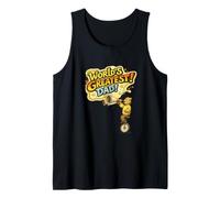 Mens World's Greatest Dad Retro Bear On Unicycle with Megaphone Tank Top