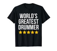 Mens World's Greatest Drummer Musician Funny Drum Player T-Shirt
