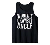 Mens World's Okayest Uncle Shirt Men Fathers Day Best Uncle Tank Top