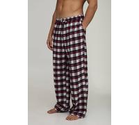 Men's Woven Flannel Check Wide Leg Lounge Bottoms | Burgundy | Size Medium | BOOHOOMAN