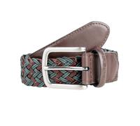 Men's Woven Leather and Cotton Belt with Satin Nickel Buckle - OLIVE / L