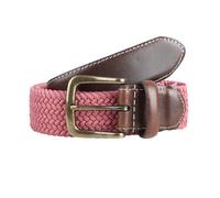 Men's Woven Stretch Belt with Antique Brushed Gold Buckle - FLAMINGO / L