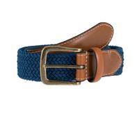 Men's Woven Stretch Belt with Antique Brushed Gold Buckle - OCEAN / L