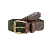 Men's Woven Stretch Belt with Antique Brushed Gold Buckle - OLIVE / S