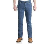 Mens Wrangler Durable Stretch Denim Jeans Basic Regular Stone Wash Blue W44 L32
