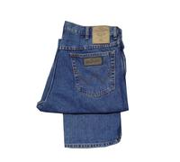 MENS WRANGLER TALL 36 LEG TEXAS STRAIGHT LEG ZIP FLY X-LONG LEG - STONEWASH BLUE