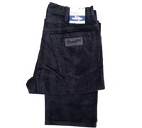 MENS WRANGLER TEXAS REGULAR FIT THICK JUMBO CORD PANTS CORDUROY ZIP FLY - BLACK