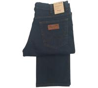 MENS WRANGLER TEXAS STRETCH REGULAR FIT STRAIGHT LEG JEAN ZIP FLY - BLUE BLACK