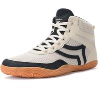 Mens Wrestling Shoes Wide Boxing Shoes Zero Drop Sole, Beige, 11 Wide