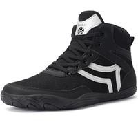 Mens Wrestling Shoes Wide Boxing Shoes Zero Drop Sole, Black, Wide