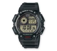 Mens Wristwatch CASIO AE-1400WH-1A Digital Silicone Black Chrono Alarm 100mt