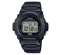 Mens Wristwatch CASIO W-219H-1AVCF Silicone Black Chrono Alarm Sub 50mt