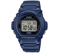 Mens Wristwatch CASIO W-219H-2AVCF Silicone Blue Chrono Alarm Sub 50mt