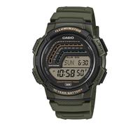 Mens Wristwatch CASIO WS-1800-3AVEF Silicone Green Chrono Timer Alarm Digital