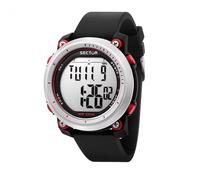 Mens Wristwatch SECTOR EX-38 R3251546002 Silicone Black Chrono Alarm Pedometer