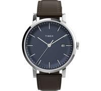 Mens Wristwatch TIMEX MIDTOWN TW2V36500 Leather Brown Blue