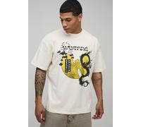 Men's Wu-Tang Oversized License Print T-Shirt | Ecru | Size Small | BOOHOOMAN