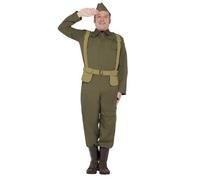 Smiffys WW2 Home Guard Private Costume, Green, M - Size 38 inch-40 inch