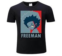 Mens xury Cotton Tee-Shirts bd Clothing The Boondocks Huey Freeman Cartoon TV Show Men's Cool T-Shirt Funny Top Tees Black