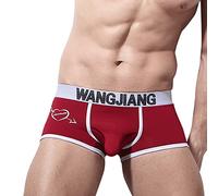 Mens Y Fronts Underwear Boxers for Men Sexy Elephant Pouch Boxer Shorts Casual Stretch Fit Shorts & Trunks Anti Chafe Knickers UK Sports Sleepwear Homewear Wine