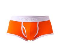 Mens Y Fronts Underwear Open Fly Pouch Boxers Shorts Stretch Fit Shorts & Trunks Running Sports Underpants Comfortable Men's Underwear for Everyday Orange