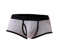 Mens Y Fronts Underwear Open Fly Pouch Boxers Shorts Stretch Fit Shorts & Trunks Running Sports Underpants Comfortable Men's Underwear for Everyday Gray