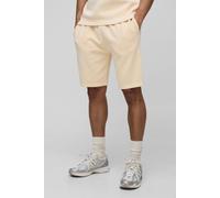 Mens Yellow Slim Washed Rib Shorts, Yellow M