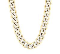 Men's Yellow Tone Stainless Steel Curb Link Chain - Bold & Eye-Catching Statement Piece - 24"