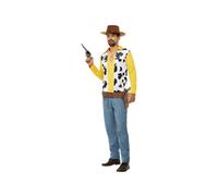 Smiffys Western Cowboy Costume, Yellow Top, Trousers & Belt, Cowboys and Indians Fancy Dress, Western Dress Up Costumes