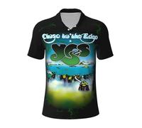Men's YES-Rock Band Business Polo Shirt Full-Color Print Breathable Short-Sleeve Shirt Collar Design for Daily Commute Tees Multicoloured XL