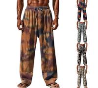 Mens Yoga Beach Pants, Mens Wide Leg Summer Pants, Hippie Sweatpants Coffee