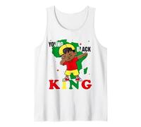 Mens Young Black King Afro American Boys Black History Month Tank Top