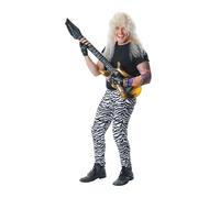 Mens Zebra Animal Print Trousers Rock Star Fancy Dress Costume 70s 80s Outfit