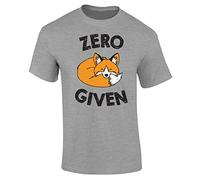 Mens Zero Fox Given Funny Novelty Animal Funny Slogan T-Shirt Heather Grey (XXL)