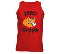 Mens Zero Fox Given Funny Novelty Animal Funny Slogan Vest Tank Top Red (S)