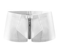 Mens Zip Boxers Cotton Boxers For Men Breathable Cycling Underwear Soft Comfortable Cotton Underwear Tight Low Rise Boxer Briefs Lightweight Zip Up Underpant Sexy Fashion Sports Underpants