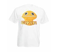 Mens Zip It Zippy Spoof 80s Carnival Men T Shirt 1980s Rainbow Pride Tshirt White
