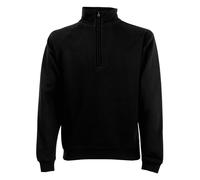 Mens Zip Neck Sweatshirt Jacket Jumper Pullover Top Fruit Of The Loom Classic