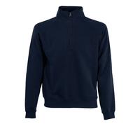 Mens Zip Neck Sweatshirt Jacket Jumper Pullover Top Fruit Of The Loom Classic
