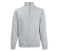 Mens Zip Neck Sweatshirt Jacket Jumper Pullover Top Fruit Of The Loom Classic