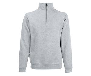 Mens Zip Neck Sweatshirt Jacket Jumper Pullover Top Fruit Of The Loom Classic