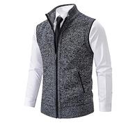Men's Zip Up Fleece Lined Vest Lightweight Warm Sleeveless Jacket Casual Softshell Hiking Outdoor Tank Tops Country Farmer's Contrast Fleece Gilet Dark Gray XL
