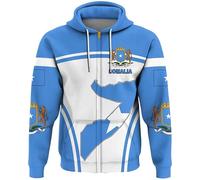 Men's Zip Up Hooded Sweatshirt - Ethnic Style Hoody Africa Somalia Flag Irregular Pattern Print Hoodie Coat,Large Size Patriotic Cardigan Hippie Top Clothes Africa Somalia L