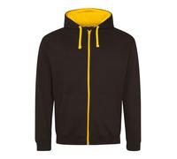 Mens Zip Up Hoodie Contrast Hooded Sweatshirt Jacket Two Tone Varsity Hoody
