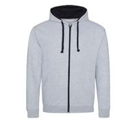 Mens Zip Up Hoodie Contrast Hooded Sweatshirt Jacket Two Tone Varsity Hoody