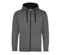 Mens Zip Up Hoodie Contrast Hooded Sweatshirt Jacket Two Tone Varsity Hoody